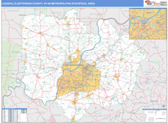 Louisville-Jefferson County Metro Area Digital Map Basic Style